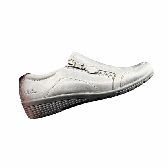 Taos Character Leather Slip-On Shoes Gray Zip Comfort Women’s Size 7 - Picture 7 of 13